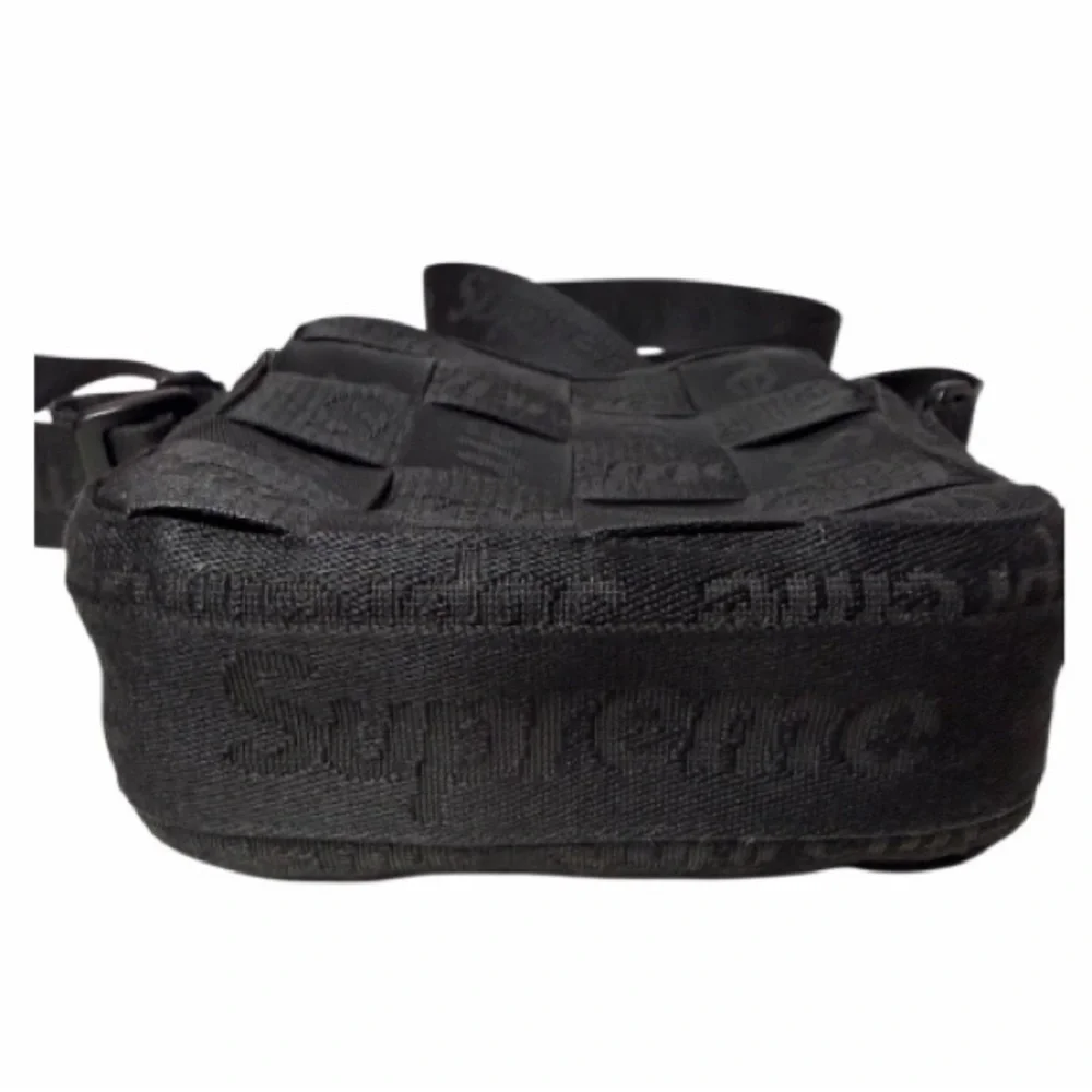 Supreme Woven Black Shoulder Bag Logo
